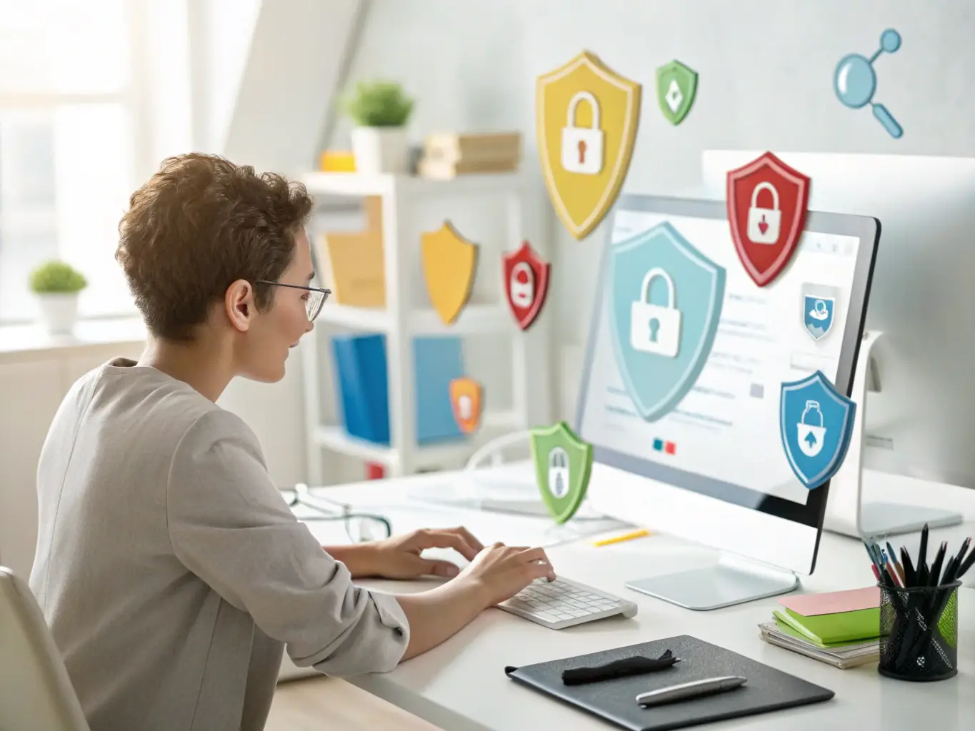 An image depicting a secure data transfer process, emphasizing encryption and data protection protocols, with a subtle background of financial charts.